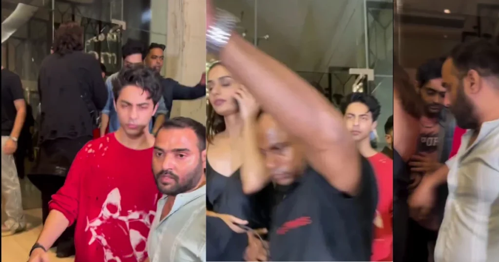 Aryan's Bodyguard getting pushed Manushi Chillar: netizens angry at Shahrukh's son after Aryan's bodyguard pushed Former Miss World Manushi Chillar| Watched Video